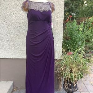 Size 12, full length, Eggplant dress.